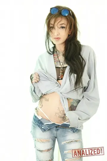 Thick Brunette in Jeans and Panties Stuffs a Dildo Up Her Ass