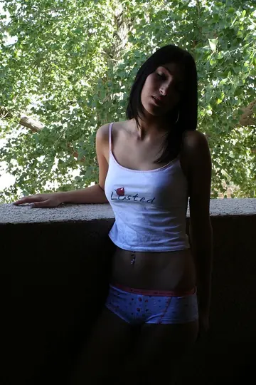 Sexy Starr – PAWG Brunette Strips Out of Her Panties on the Balcony