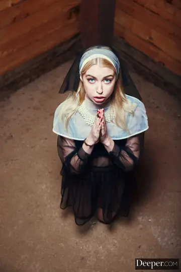 Chloe Couture – Blonde Nun in Glasses Takes Double Penetration in a Threesome