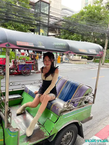 Petite Thai Woman Gives a Handjob and Rides Cock Outdoors