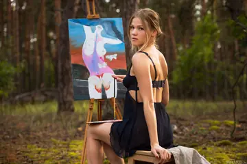 Valeria Mint – Ukrainian Brunette Stretches Out and Shows Her Nude Body