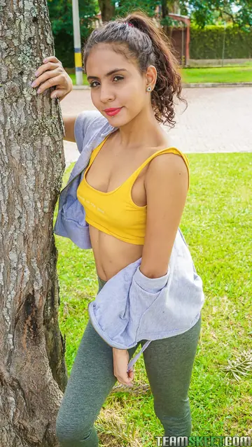 Tall Latina Rides Her Lover Outdoors and Takes a Facial