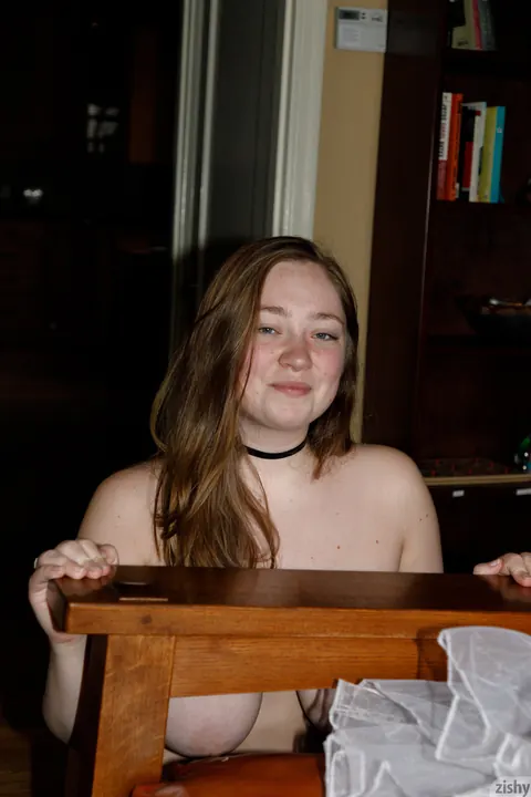 Rose Fessenden: Pale Brunette Teases Her Round Ass and Huge Tits While Clothed – photo 6 of 12