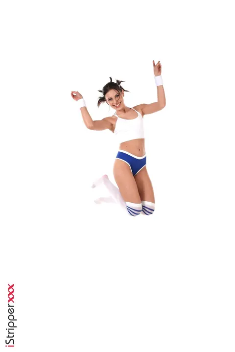 Lilly Bella: Brunette with Pigtails Pulls Shorts Aside and Spreads Her Legs – photo 2 of 15