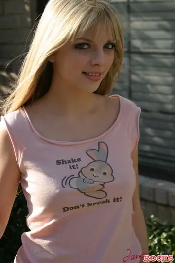 Jana Jordan – Skinny Blonde Flashes Panties in a Skirt Outdoors