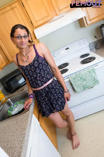 Trans Woman Toys Her Ass with a Dildo While Lying Back