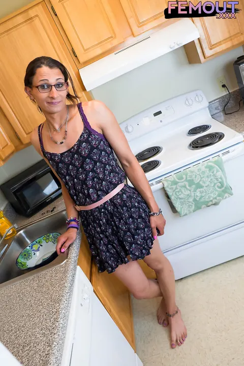 Trans Woman Toys Her Ass with a Dildo While Lying Back – photo 1 of 16