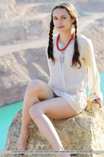 European Babe with Pigtails Spreads Her Hairy Pussy on the Beach