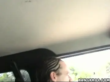 Latina Blonde with Hairy Pussy Gives a Blowjob and Fucks in a Car