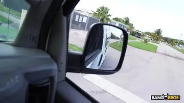 Woman Gives a Blowjob and Takes Anal in the Car Outdoors