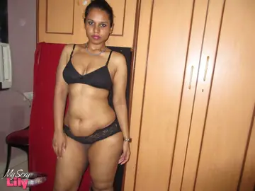 Lily Singh – Curvy Indian Woman Strips Out of Her Black Bra and Panties
