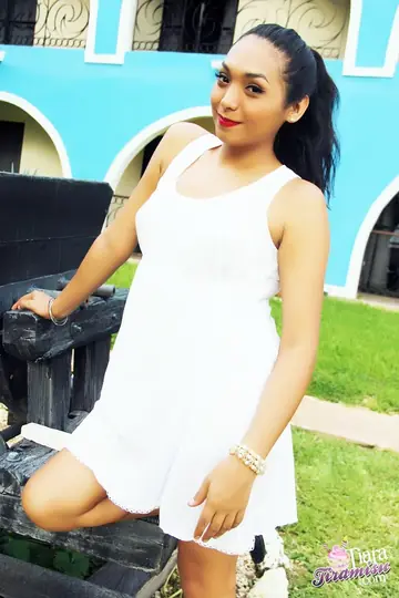 Trans Woman Poses Nude in Her Dress Outdoors