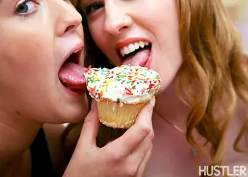 Natali Demore – Tall Redhead and Her Partner Lick and Finger Each Other in Skirts and Panties