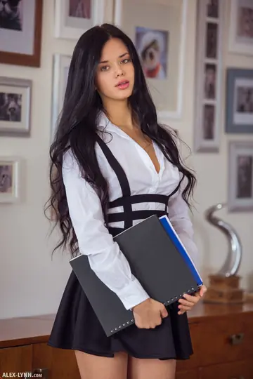 Carmen Summer – Slim Spanish Brunette Strips Off Her Skirt and Spreads Her Pussy