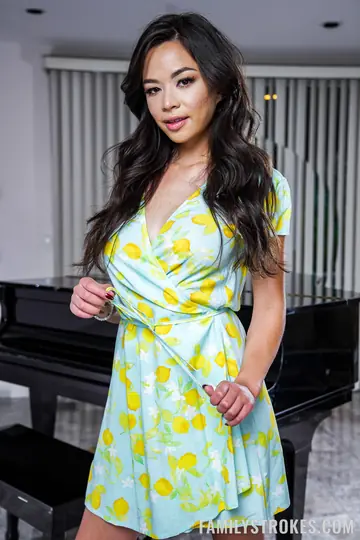 Scarlett Alexis – Thick Asian Brunette Takes Two Men and Gets a Facial and Cum on Her Tits