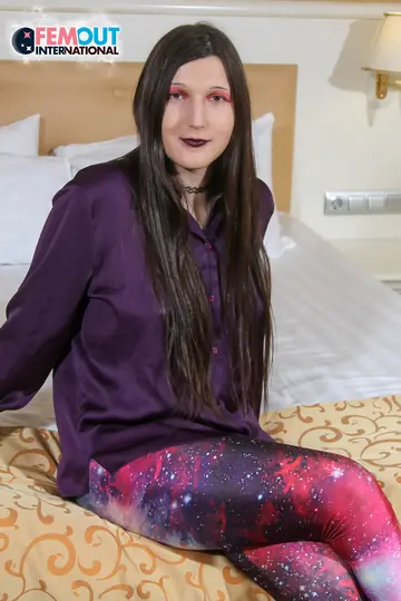 Trans Woman with Small Tits Strips Nude and Displays Her Cock and Ass