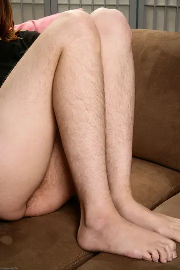 Hairy Brunette Undresses and Poses Naked