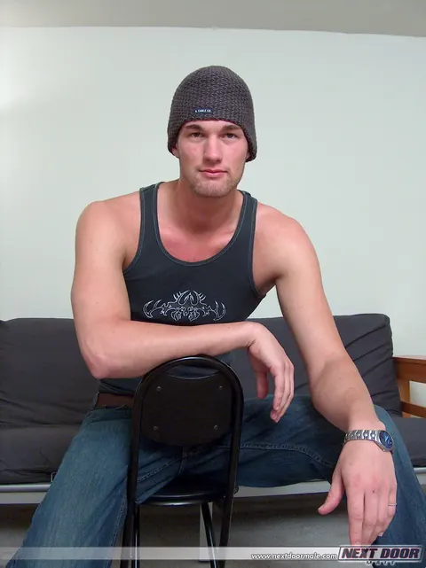 Athletic Guy Undresses and Fingers His Ass in the Bathroom – photo 5 of 21