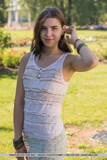 European Brunette Strips and Spreads on a Picnic Table