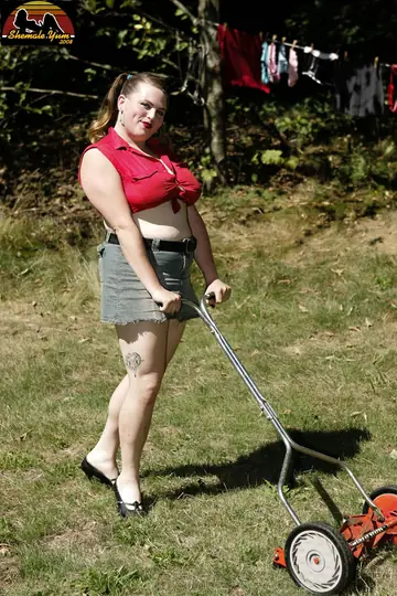 Trans Woman Strips Nude and Poses Outdoors Against the Sky