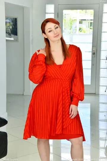Redheaded MILF Toys Her Hairy Pussy in a Skirt