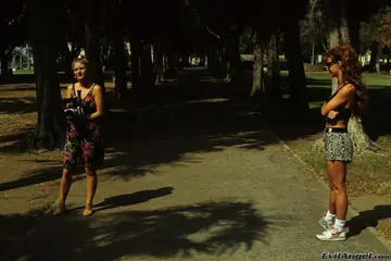 Busty Blonde MILF in Vintage Lesbian Outdoor Play