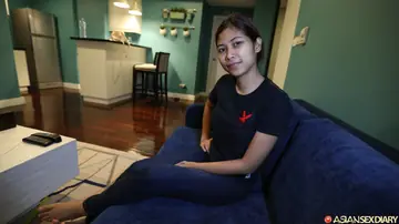 Slim Asian Babe in Jeans Undresses and Gets Fucked Doggy Style in the Hotel