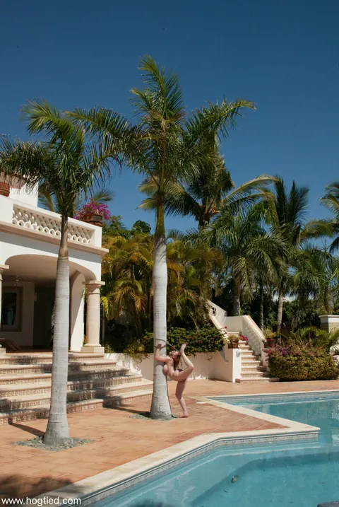Dee Williams: Busty Blonde MILF with Tattoos Bound and Fingered by the Pool – photo 21 of 21