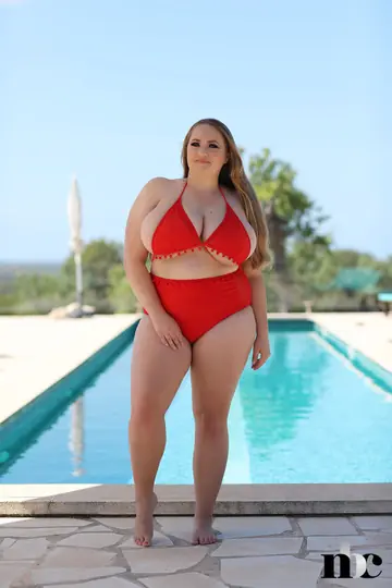 European MILF with Huge Natural Tits Strips Off Her Bikini Outdoors