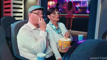 Syren De Mer – Petite Blonde Rides Him Cowgirl in a Public Cinema