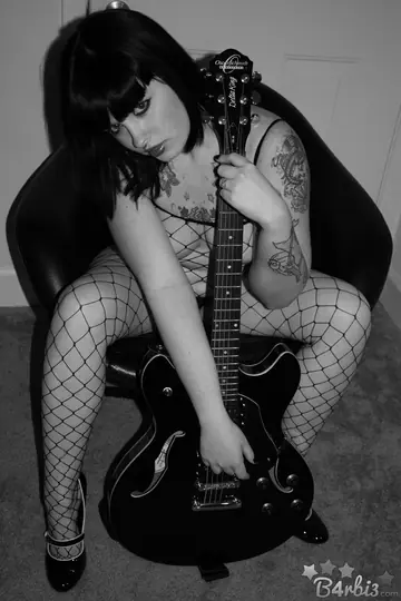 B4rbi3 – Thick Brunette Shows Her Big Tits in Fishnet Pantyhose and Bodysuit