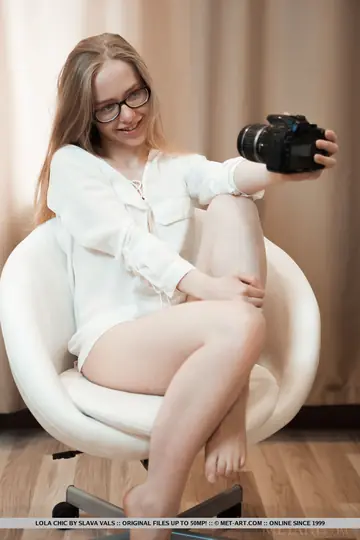 Lola Chic – European Blonde in Glasses Snaps Selfie Then Spreads Nude