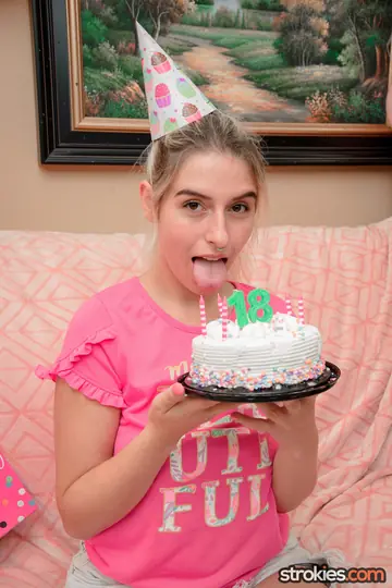 Chloe Kreams – Thick Blonde in Uniform and Socks Strips for Birthday Handjob