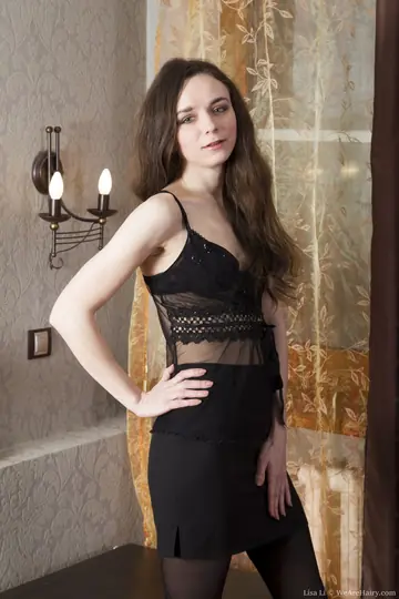 Llenushka – Petite Russian Brunette Spreads Her Hairy Pussy in Lingerie