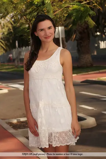 Kamea – Tall European Brunette Flashes Her Hairy Bush in Public