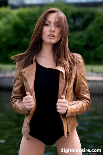 Michaela Isizzu – Brunette with Natural Tits Strips and Spreads Wide