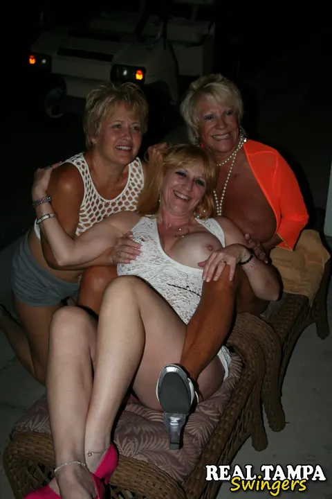 Kay Kummingz: Tall Blonde MILF with Big Tits Joins Group and Spreads Her Pussy – photo 12 of 20