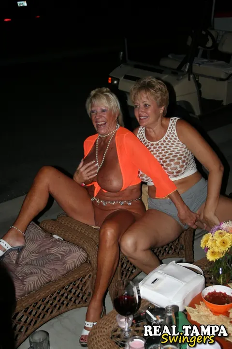 Kay Kummingz: Tall Blonde MILF with Big Tits Joins Group and Spreads Her Pussy – photo 4 of 20