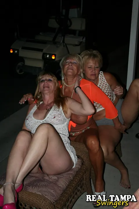 Kay Kummingz: Tall Blonde MILF with Big Tits Joins Group and Spreads Her Pussy – photo 6 of 20