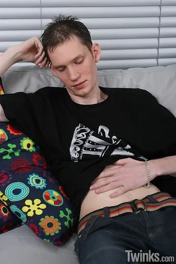 Hairy Guy Strips and Strokes to Cumshot