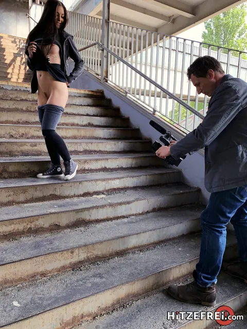 Lullu Gun: Slim Brunette with Piercing Takes Anal Outdoors and Swallows His Load – photo 8 of 20