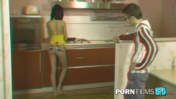 PAWG Sucks Cock and Takes Anal Doggy in the Kitchen