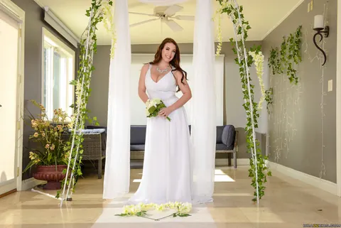 Angela White: Busty Australian Redhead MILF Strips Out of Her Dress – photo 1 of 20