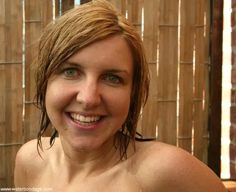 Short-Haired Redhead Endures Outdoor Bondage – photo 19 of 21