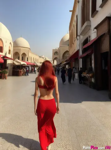 AI-Generated Redhead Spreads Her Legs on a Public Street