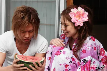 Kai Miharu – Redheaded Japanese Woman Sucks Cock Outdoors in Panties