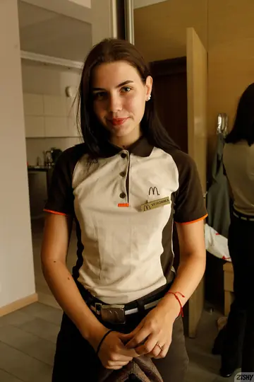 Amateur Brunette Strips Out of Her Work Clothes