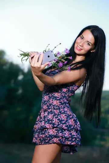 Lola Marron – Pale Ukrainian Brunette Strips Out of Her Skirt and Heels