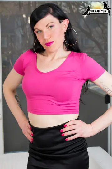 Trans Woman Strips Nude and Poses in Profile