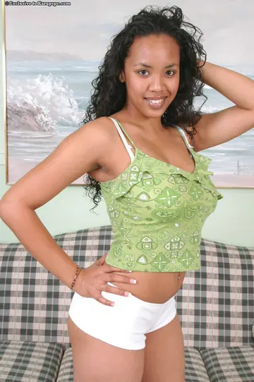 Ebony BBW in Panties Pulls Them Aside to Spread Her Hairy Pussy